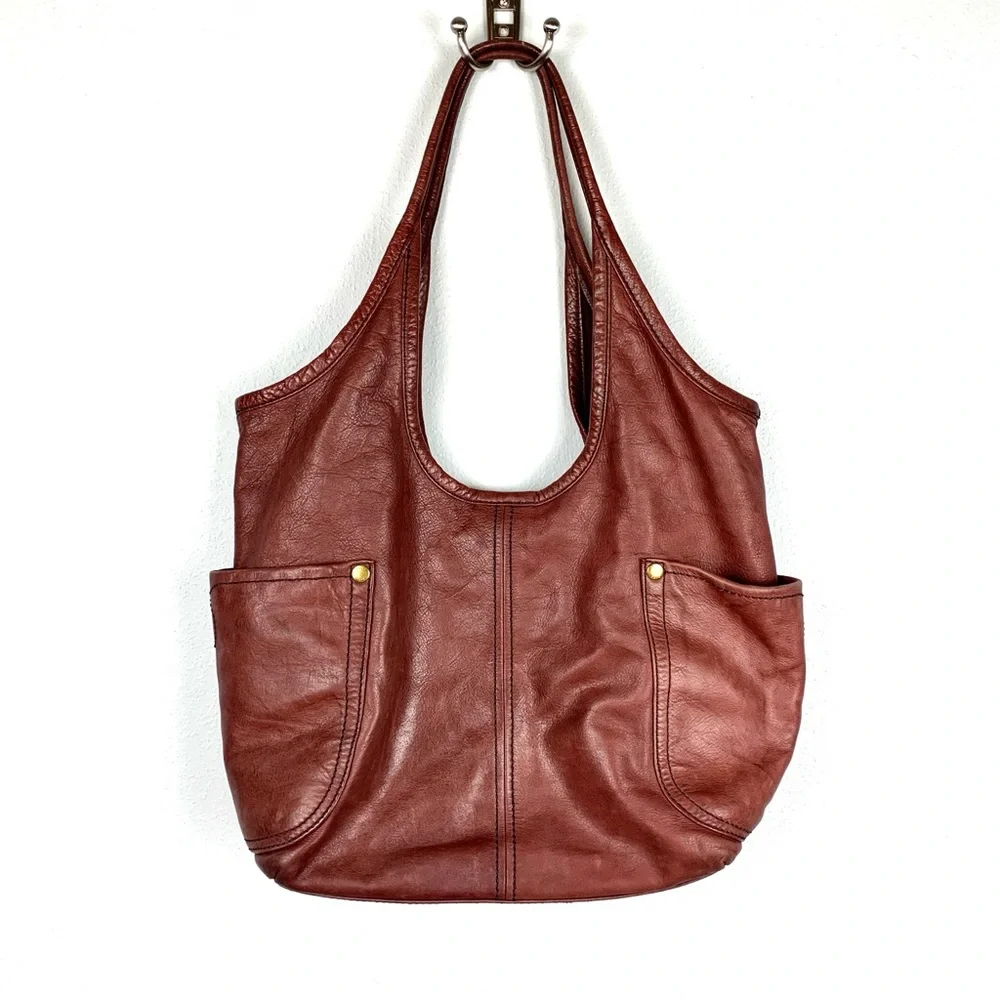 Frye Chestnut Red-Brown Leather Hobo Tote